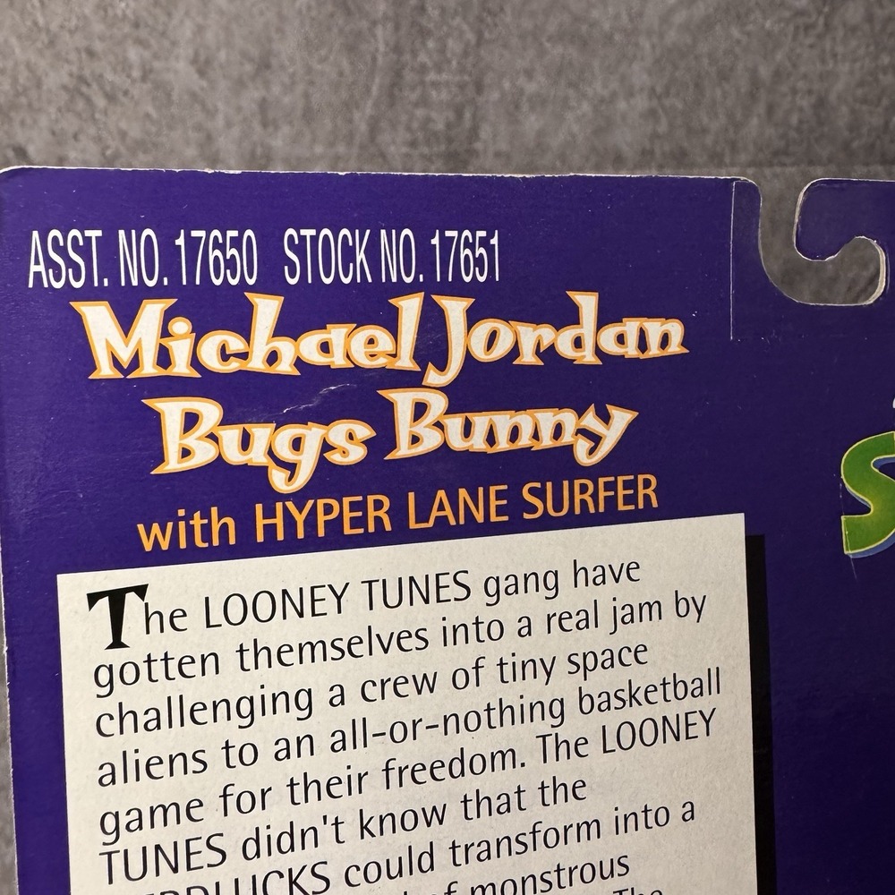 Vintage 1996 WB Playmates Space Jam Michael Jordan Bugs Bunny Hyper Lane Surfer - Picture 7 of 9